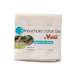 Mouchoirs coton bio x3